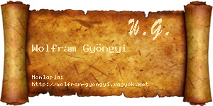 Wolfram Gyöngyi névjegykártya